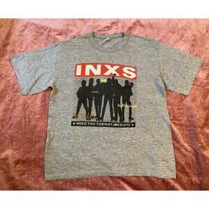 VINTAGE INXS NEED YOU TONIGHT MEDIATE TEE T SHIRT 1980S MADE IN US Sz L XL Kick